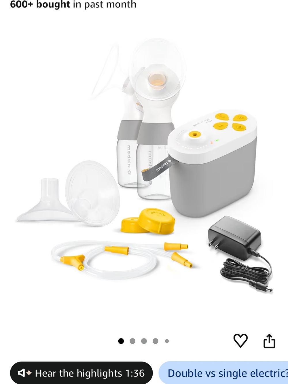 Medela Pump In Style Pro Breast Pump Box - Yellow, Gray, White
